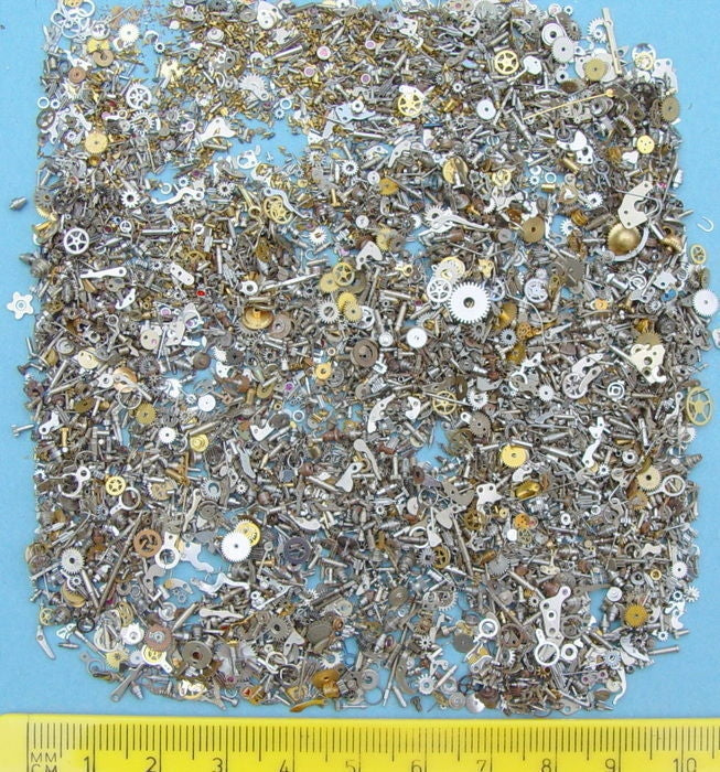 60g 3D NAIL ACRYLIC ART GLITTER TINY STEAMPUNK NAILS 1mm - 3mm Watch parts cogs