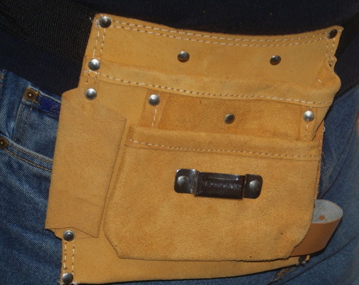 Suede Pocket Leather Jewellers Tool Holder Pouch, DIY Craft Cobblers Waist Belt