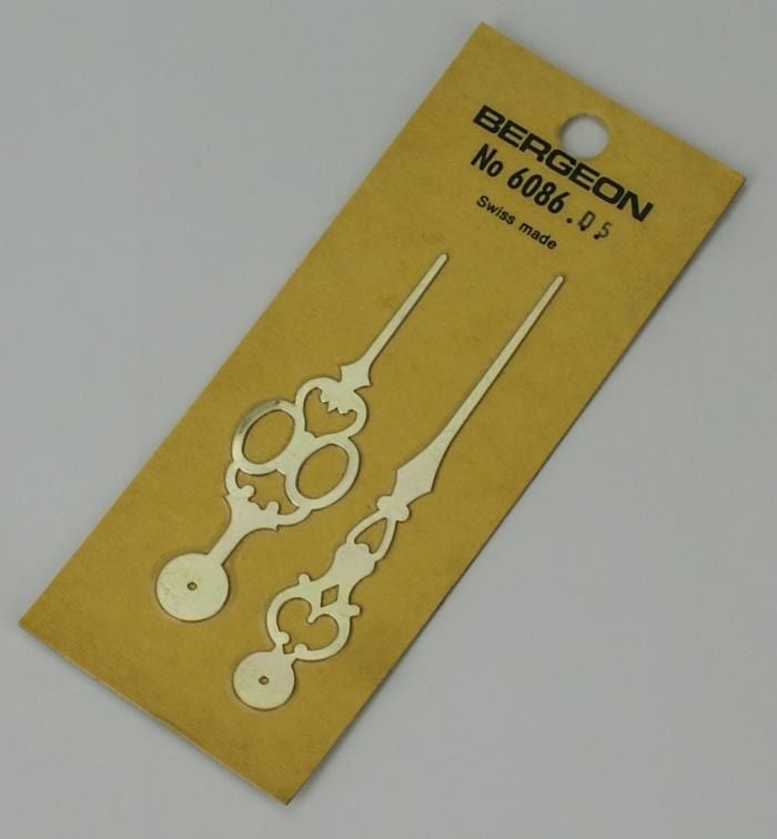 Bergeon Clock hands brass serpentine 73mm 87mm parts clockmakers repair clocks
