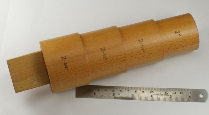 Stepped bracelet round mandrel with tang hardwood 2" - 2 3/4" bangle shaping