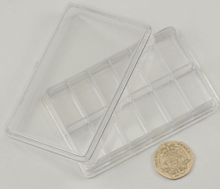 Small watch parts container storage clear plastic watchmaker spares tray part