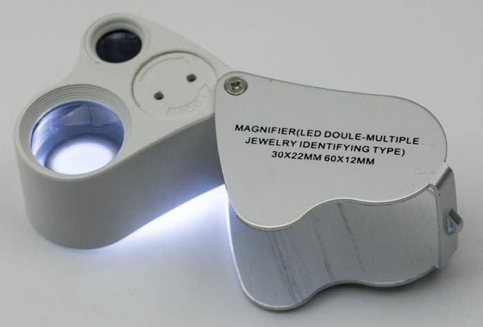 30x 60x LED loupe magnifier magnifying glass watch parts jewelers light eye lens