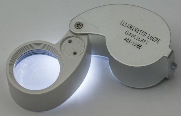 40x DOUBLE LED loupe magnifier magnifying glass parts jewelers light eye lens