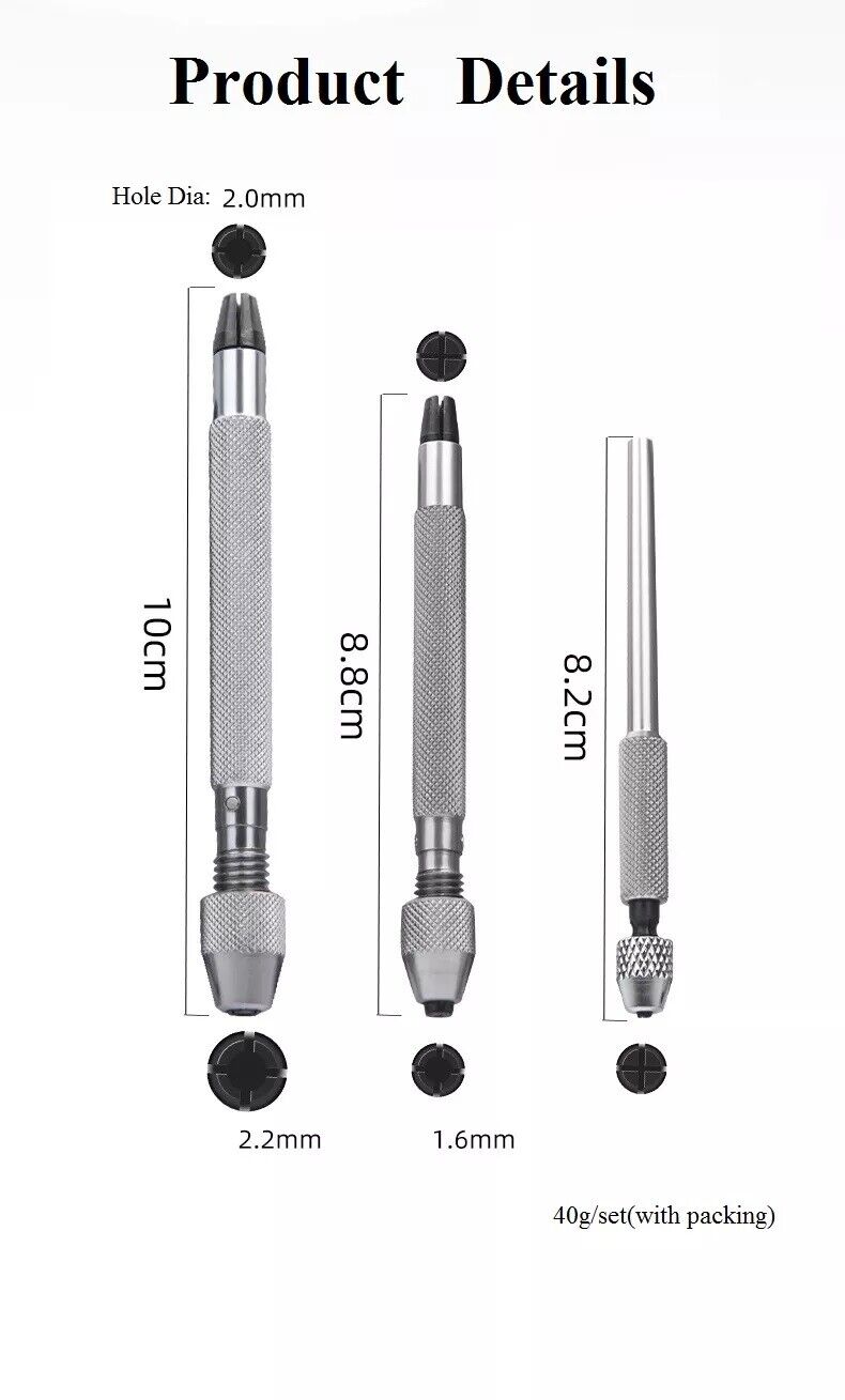 Set Pin Vices For Twist Drills Watch Jewellery Repairs Vice Chuck Collets Steel