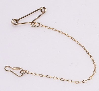 Rolled Gold Brooch Safety Chain 80mm Saver Vintage Safety Pin Tension Clip UK