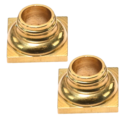 2x Brass Mantle Clock Pillar Caps Base Case Decor Ornamental Repair Parts UK