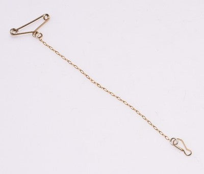 Rolled Gold Brooch Safety Chain 80mm Saver Vintage Safety Pin Tension Clip UK