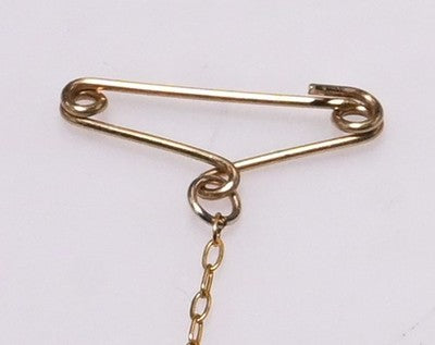 Rolled Gold Brooch Safety Chain 80mm Saver Vintage Safety Pin Tension Clip UK