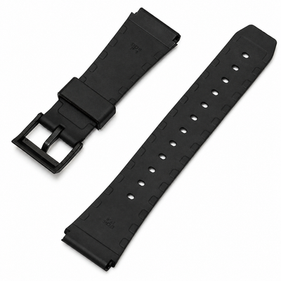 22mm Black Resin Watch Strap for Casio Data Bank Sports Watches - Replacement