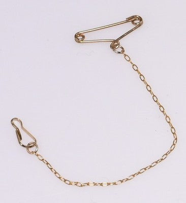 Rolled Gold Brooch Safety Chain 80mm Saver Vintage Safety Pin Tension Clip UK