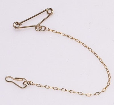 Rolled Gold Brooch Safety Chain 80mm Saver Vintage Safety Pin Tension Clip UK