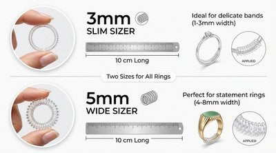 Ring Size Adjuster Reducer Clear Spiral Coil 3mm & 5mm 10cm Invisible UK