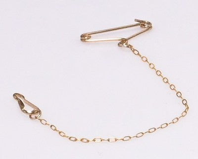 Rolled Gold Brooch Safety Chain 80mm Saver Vintage Safety Pin Tension Clip UK