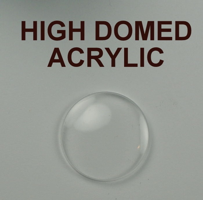 1x Watch crystal acrylic HIGH DOMED AVERAGE SIZES wristwatch glass 23mm - 27.6mm