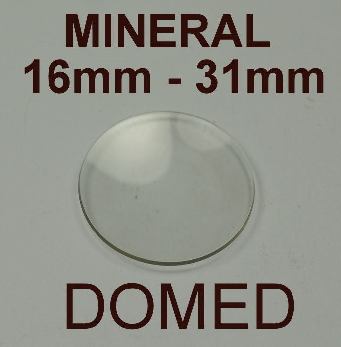 1x watch glass crystal mineral glasses DOMED 16mm - 31mm  pocketwatch crystals