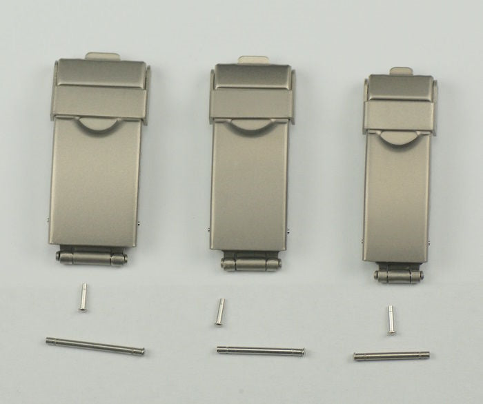 Ladies TITANIUM BUCKLE SAFETY CLASP metal band 10mm 12mm 14mm strap bracelet NEW