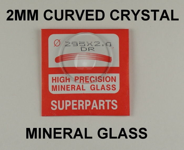 2mm DOMED watch glass crystal 27mm - 33mm mineral glasses crystals repairs part