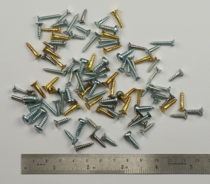 Screws for clock repairs spares part cases clockmakers ASSORTED MIX brass steel