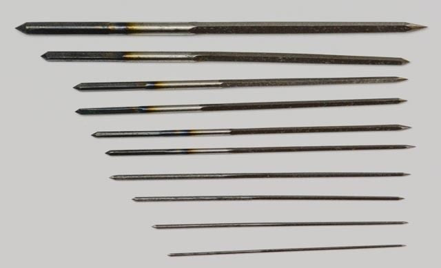 Broaches clocks x10 enlarging cutting holes  broach 0.7mm - 3mm clockmakers tool