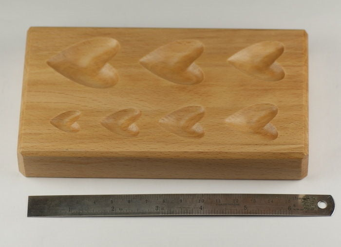 Dapping Block Wood Wooden 7 HEART SHAPES Doming Forming Tool Shaping Jewellers