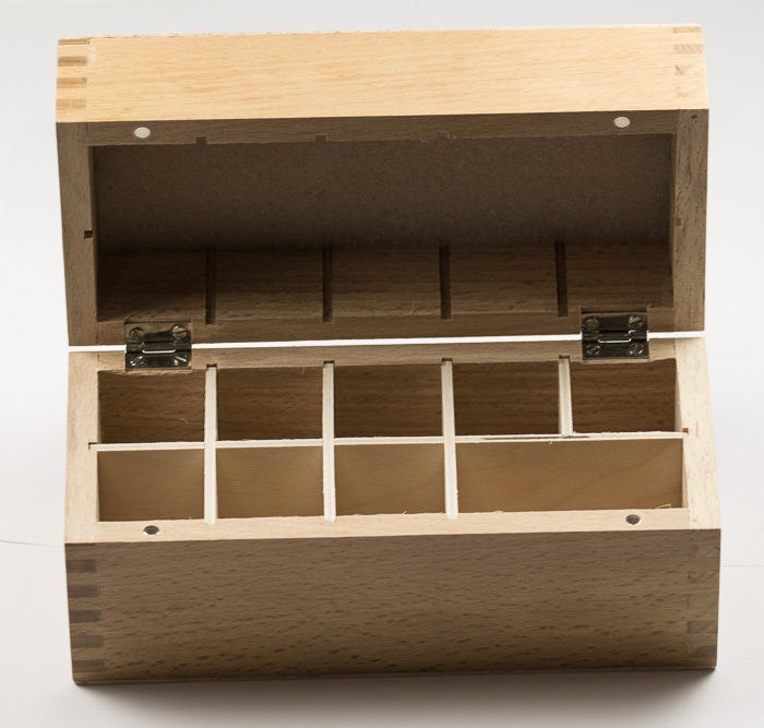 LARGE Wood box acid bottles gold test kits store safe testing solution storage