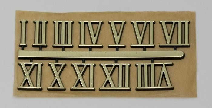 Stick on clock numbers roman numerals art craft dial sticking gold self adhesive