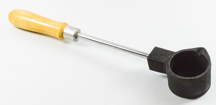 Cast iron metal melting pot crucible dish + handle gold silver jewellers mixing