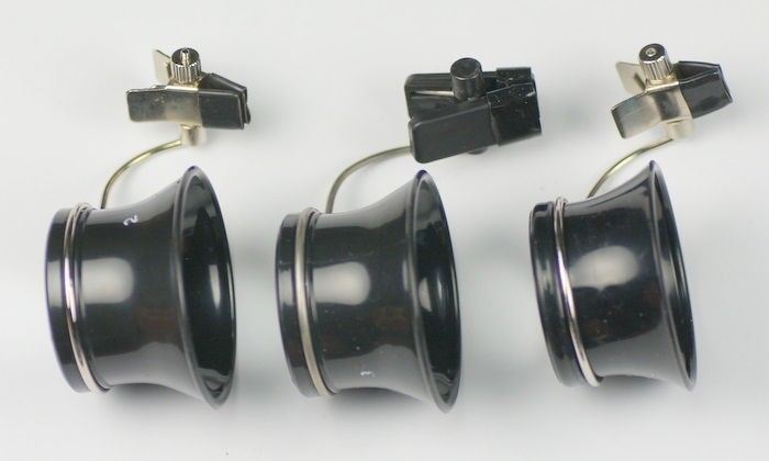 Loupe eyeglass set SPECTACLES GLASSES CLIP ON 5x 3.3x 2.5x magnifier watchmakers