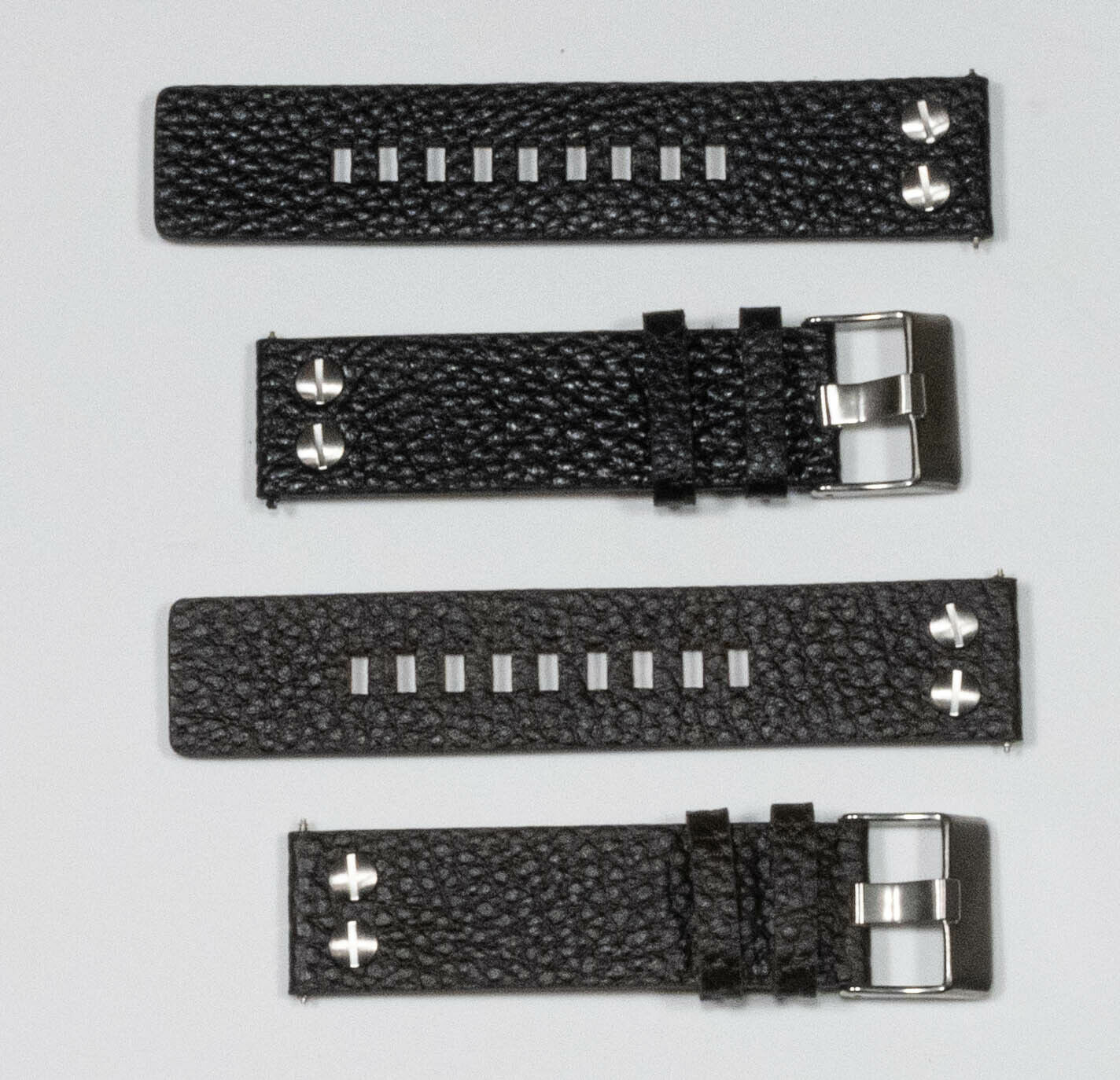 Quality Calf Leather Buffalo Grain Rivit Strap Mens Band Large 22mm 24mm 26mm