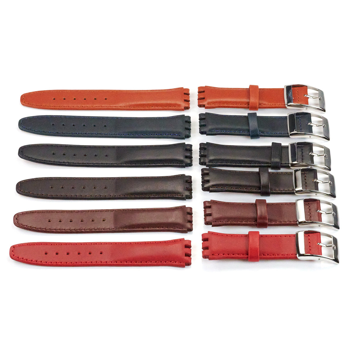 Genuine Calf Leather Watch Strap For Swatch Replacement 6 Colour 17mm - 19mm New