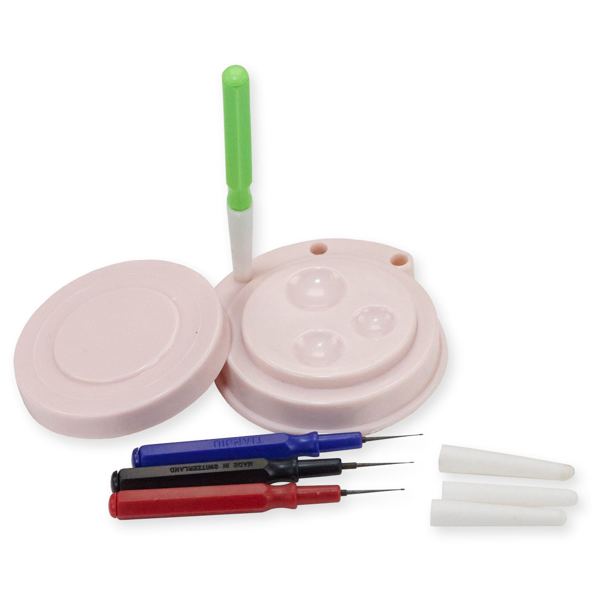 4x Watch Oiling Pins & Oil Grease Holder Container Stand Repair Tool Watchmaker