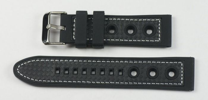 Quality rubber rally grand prix racing strap heavy duty mens sports watch straps