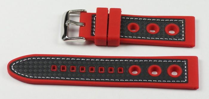 Quality rubber rally grand prix racing strap heavy duty mens sports watch straps