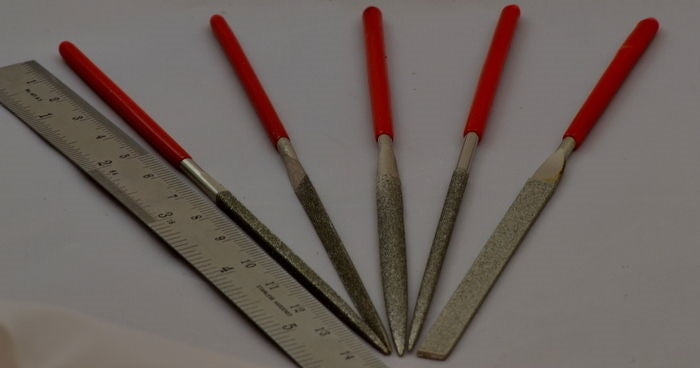 SET OF 5 DIAMOND FILES 14CM LONG HOBBY CRAFT FOR GLASS WOOD CERAMIC TILES etc