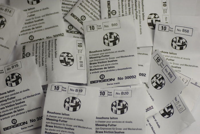 New Clock brass bushes x10 QUALITY BERGEON MADE BUSH ALL SIZES repairs parts