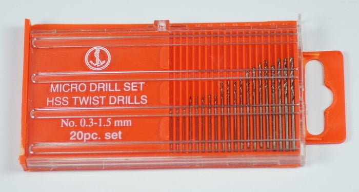 Small micro HSS TWIST DRILL BITS SET 20 size 0.3mm-1.5mm metal wood plastic bit