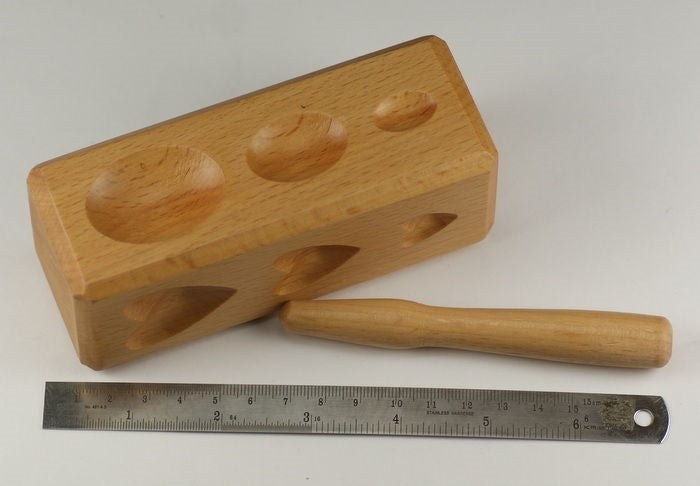 Dapping block wood wooden 4 SIDES holes doming forming tool shaping jewellers