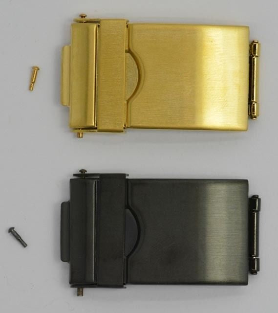 Watch bracelet Strap Buckle Clasp 3 fold safety gold plated or black PVD 12-22mm