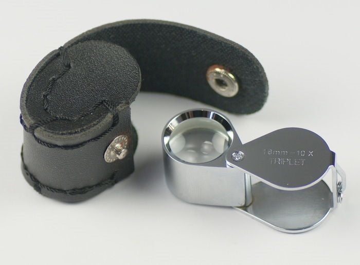 New 18mm triplet lens 10X magnifier loupe folding type magnifying glass eyeglass