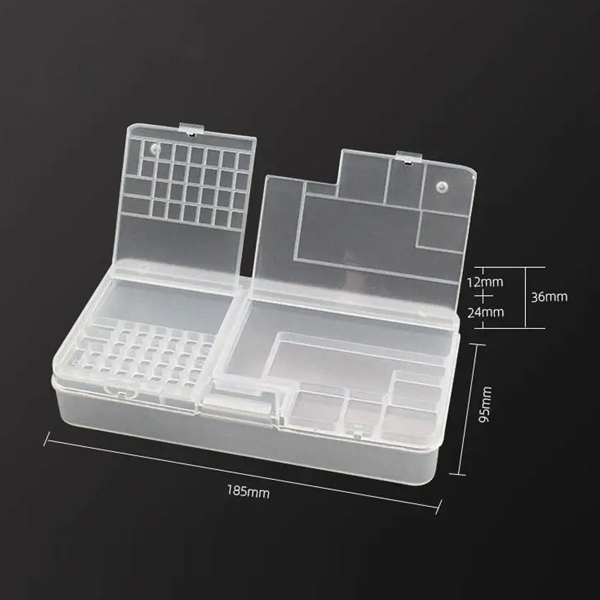 Plastic Container Fits Movement Parts Spares Storage Watchmakers 2x Tray Box New