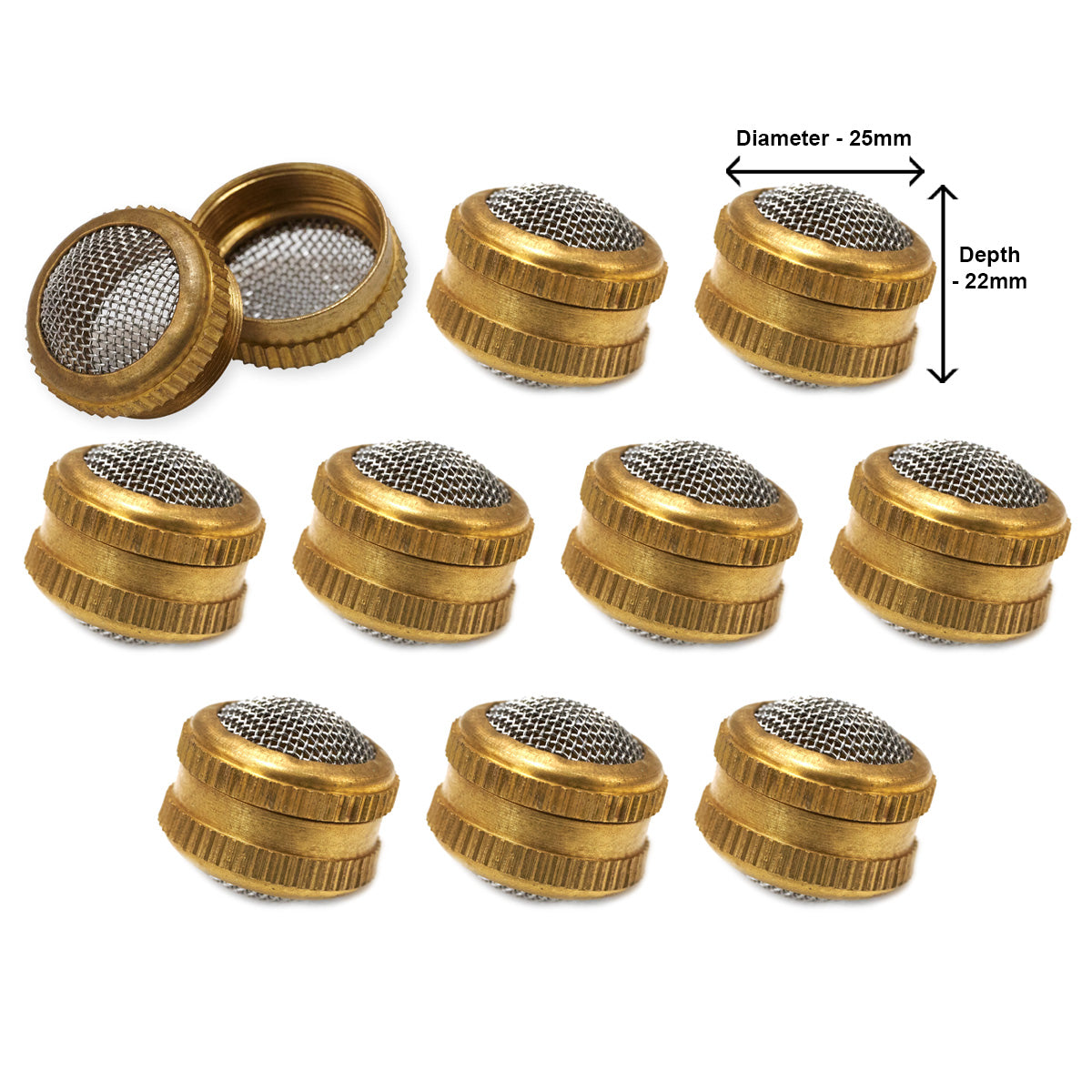 10x Brass/Steel Mesh Screw Basket Watch Tool Parts Cleaning Set 25mm Diameter