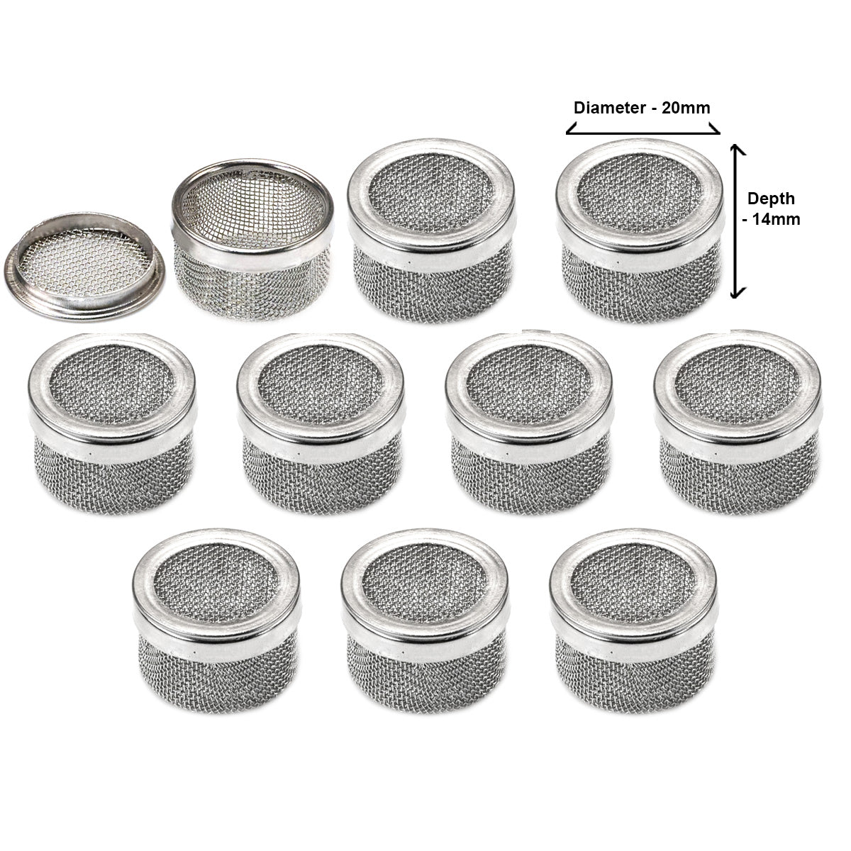 10x Small Steel Mesh Basket & Lid Watch Jar Clean Tool Parts Cleaning Set 20mm