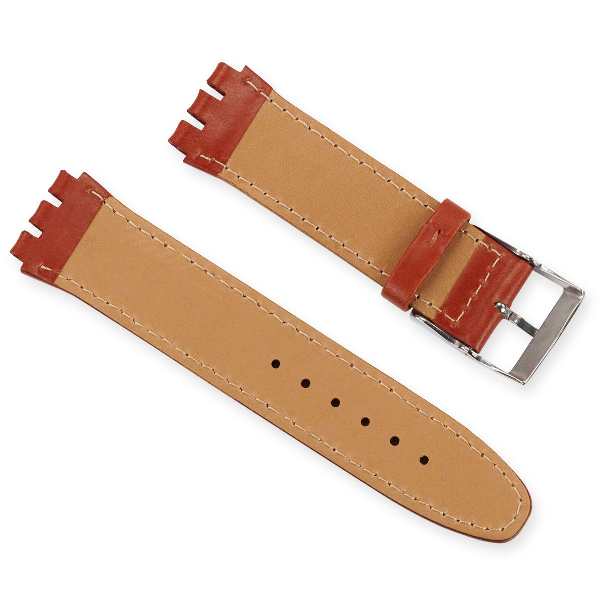PREMIUM Leather For Swatch Watch Strap Replacement Band Padded 19mm 17mm