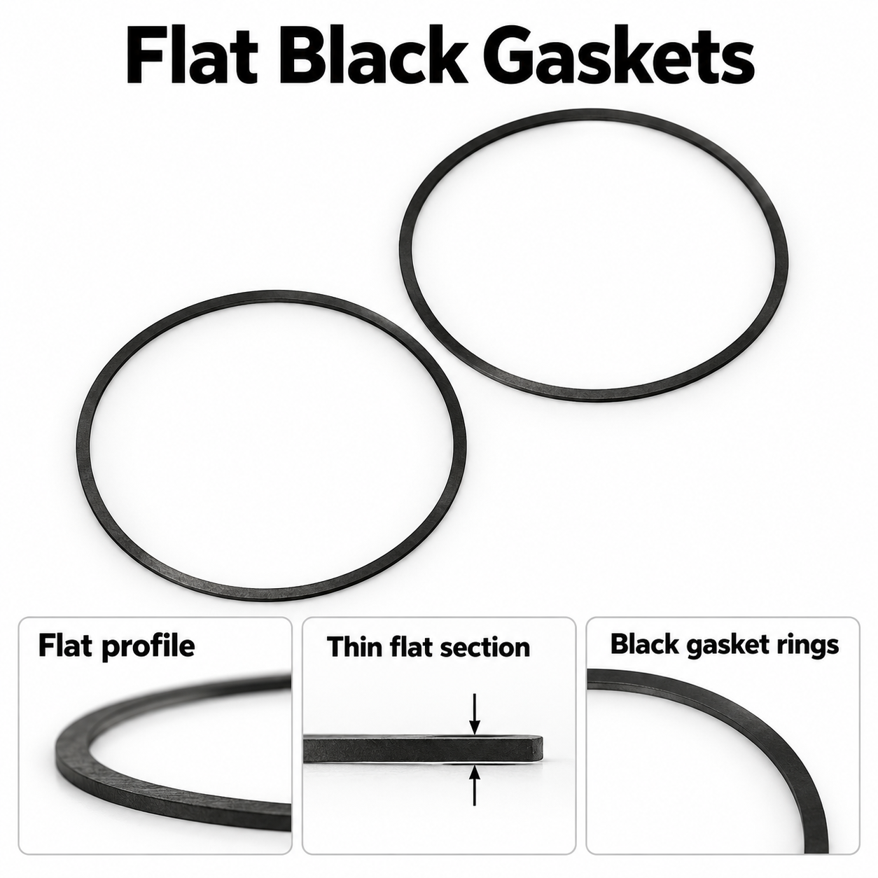 2x Flat Rubber Watch Gasket Ring Case Back Seal 6-39mm Screw Down Replacement
