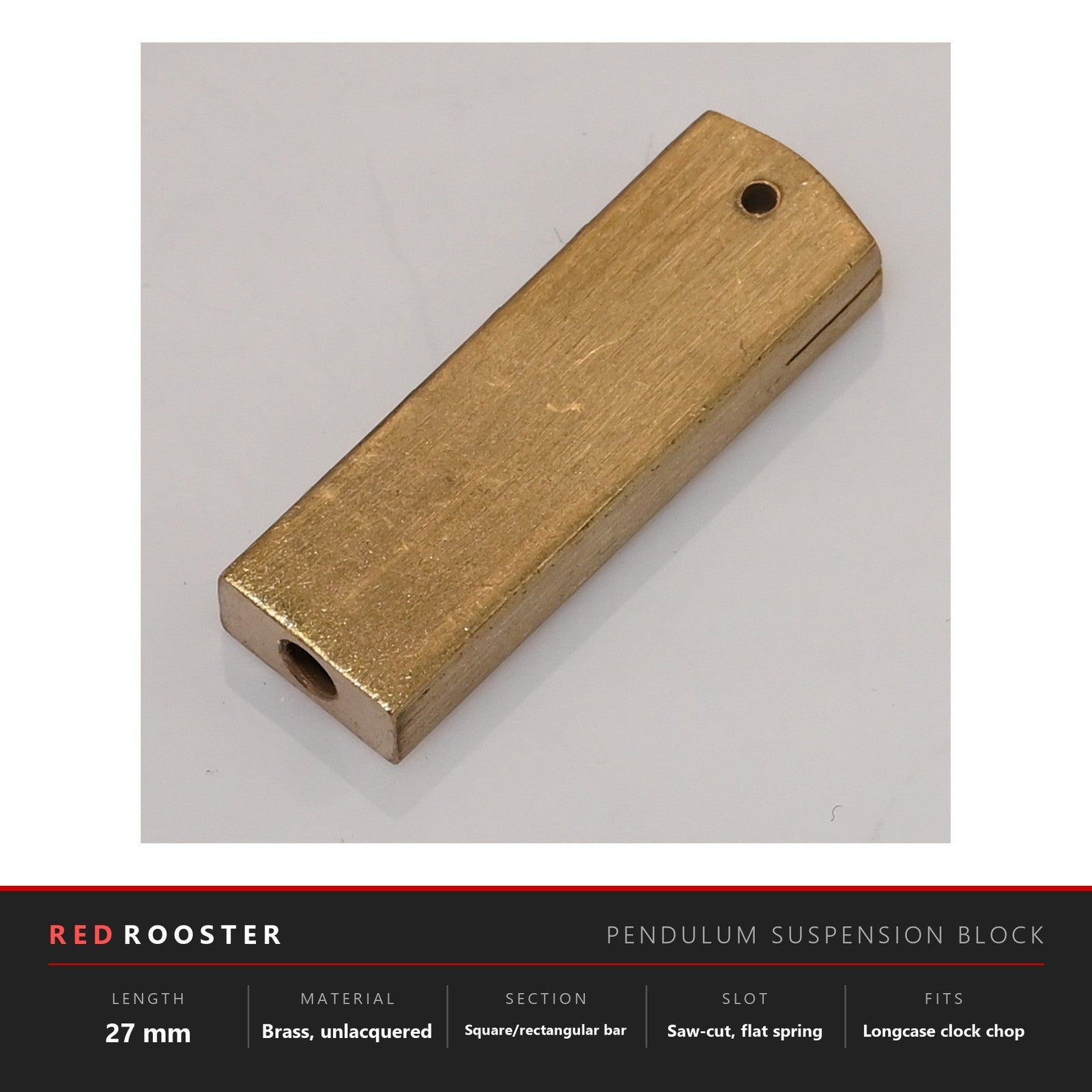 Brass Pendulum Suspension Block 27mm Chop Longcase Grandfather Clock BA Thread