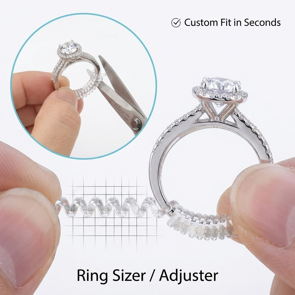 Ring Size Adjuster Reducer Clear Spiral Coil 3mm & 5mm 10cm Invisible UK
