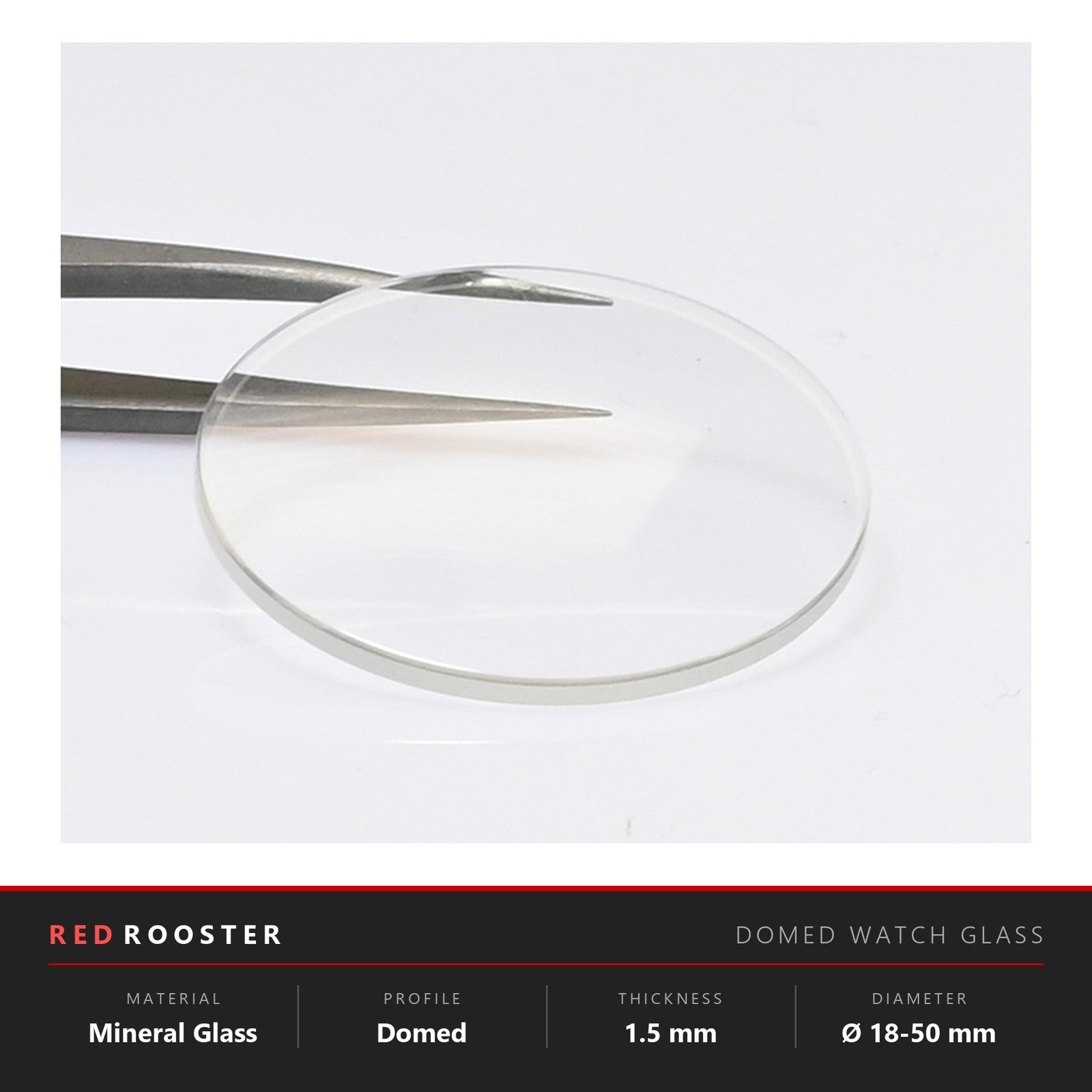 Domed Mineral Watch Crystal Glass Replacement 1.5mm 18-50mm Select Size