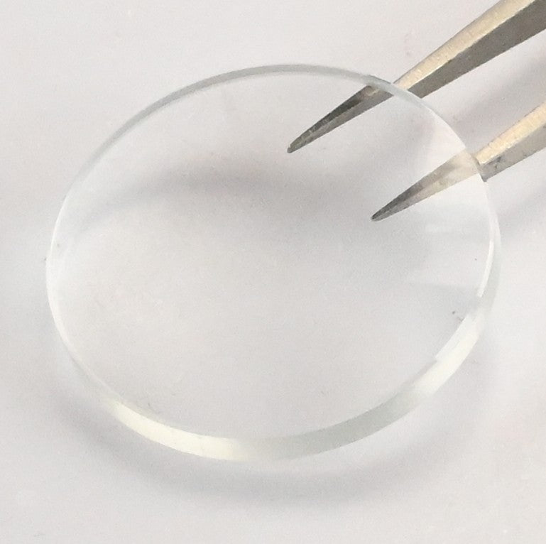 1mm Domed Mineral Watch Crystal Flat Bottom 15-50mm Repair Glass Replacement