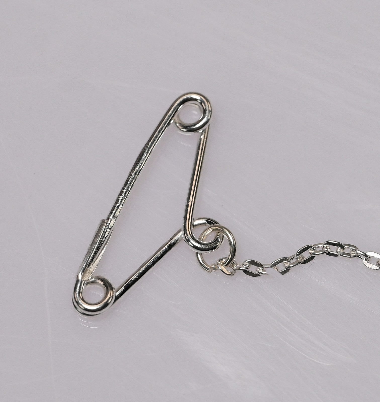 Sterling Silver Brooch Safety Chain Guard 80mm Pin & Tension Clip Universal Fit