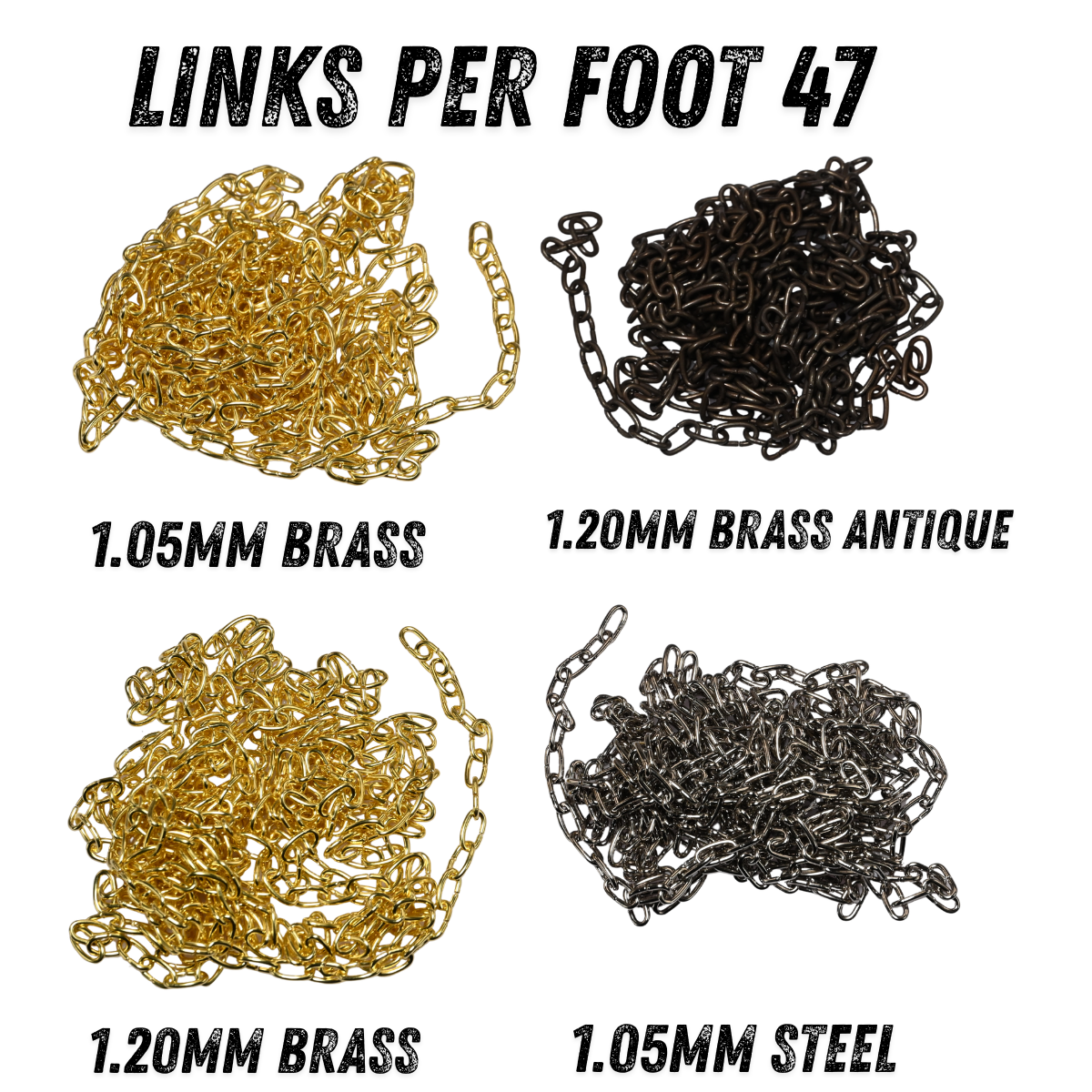 Clock Chain 47 LPF 1.05mm 1.20mm Brass Steel fits Hermle Regula 34 Cuckoo 200cm